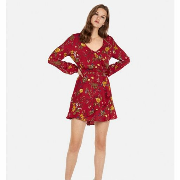 EXPRESS Ruffle Wrap Dress - Picture 2 of 10